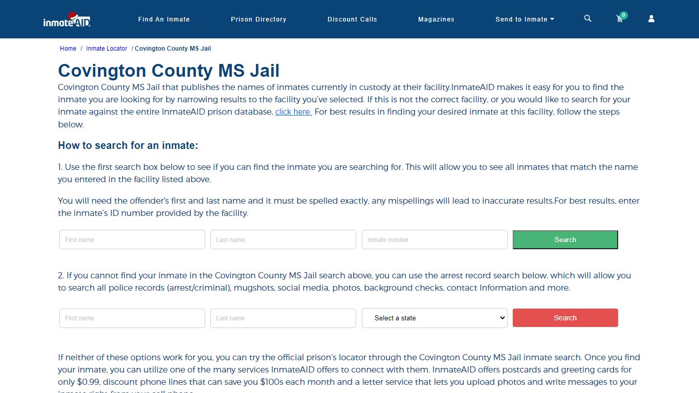 Covington County MS Jail - InmateAid