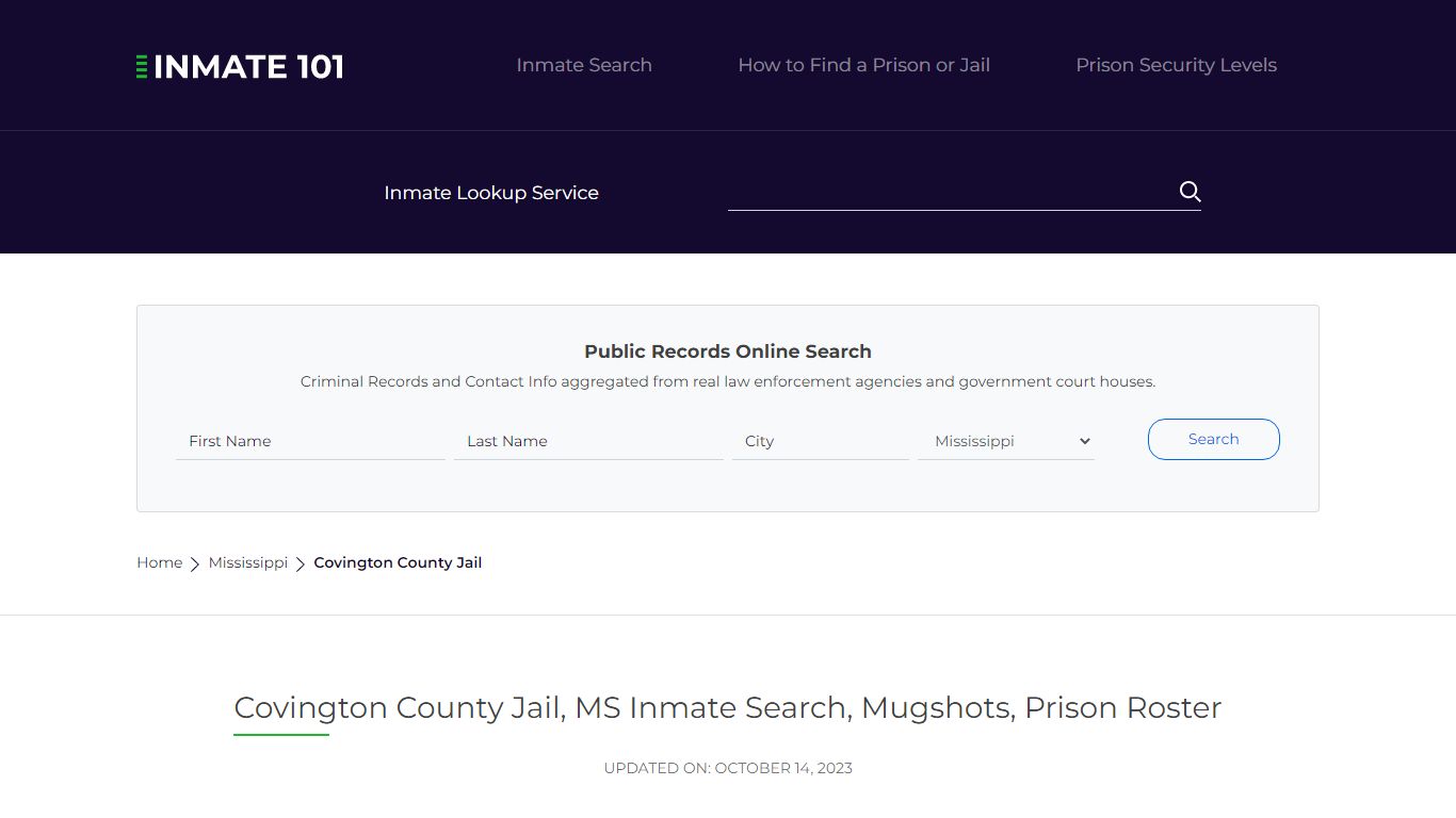 Covington County Jail, MS Inmate Search, Mugshots, Prison Roster